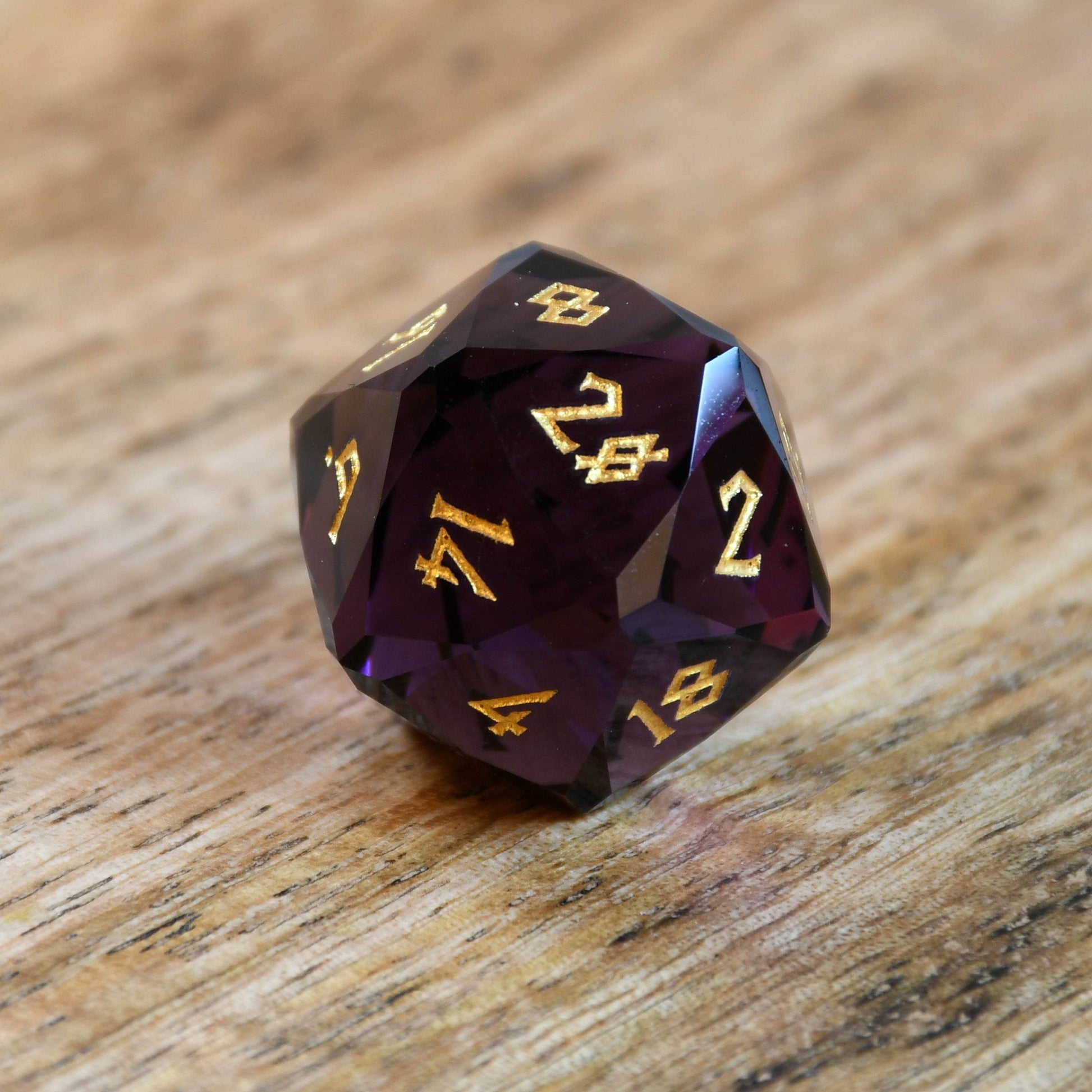 Deep Plum Multifaceted Glass Dice Set 'PRE-ORDER | SPRING EVENT DEAL' - 