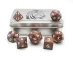 Deku Seed- 7 Piece DnD Dice Set | Wood RPG Gaming Dice - 