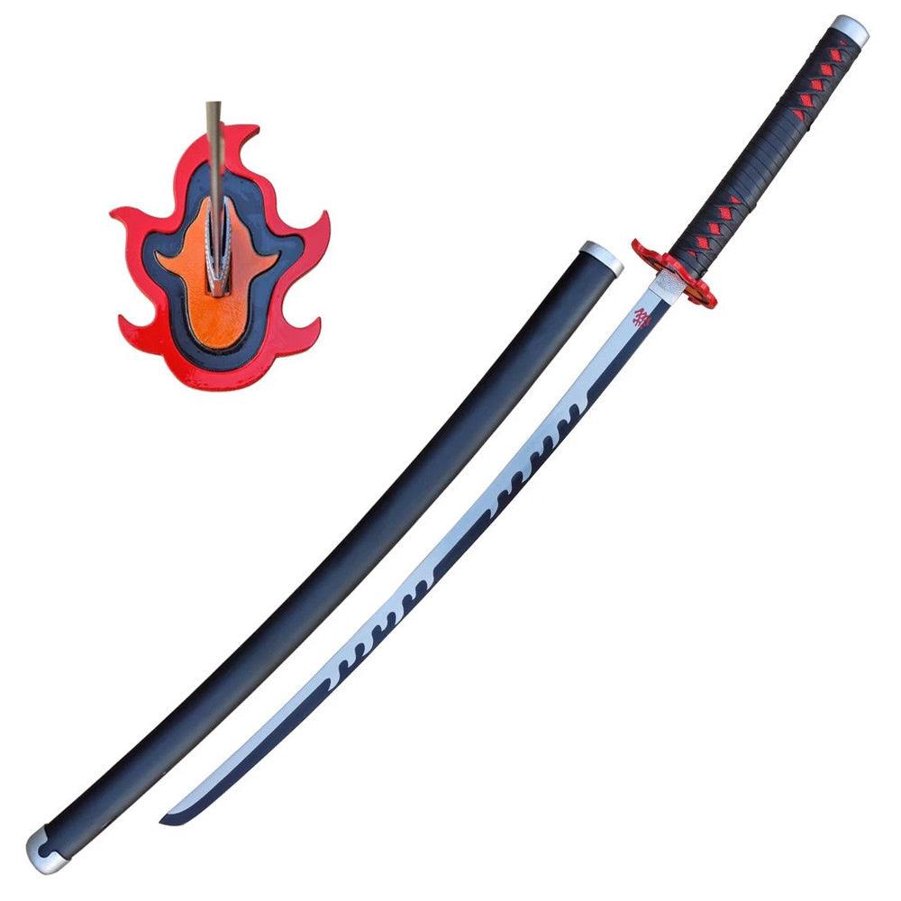 Demon slayer Tanjiro Kamado Nichrin Blade Flame Katana sword V2-1