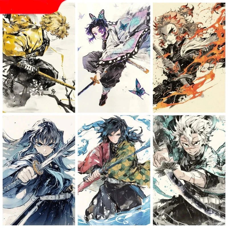 Demon Slayer Diamond Painting Kit Mosaic, Kimetsu no Yaiba Artist DIY Kit Home Decoration Picture Wall Art
