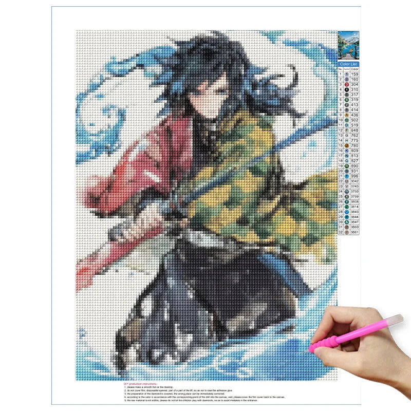 Demon Slayer Diamond Painting Kit Mosaic, Kimetsu no Yaiba Artist DIY Kit Home Decoration Picture Wall Art