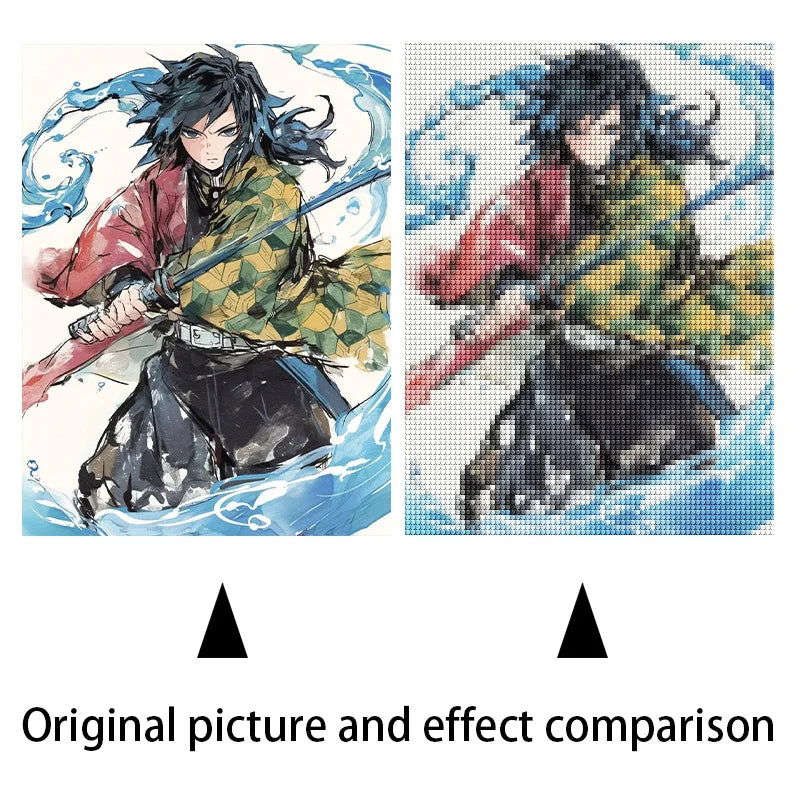 Demon Slayer Diamond Painting Kit Mosaic, Kimetsu no Yaiba Artist DIY Kit Home Decoration Picture Wall Art