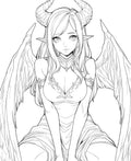Demonic Grace Anime Coloring Page - Infinite Visibility