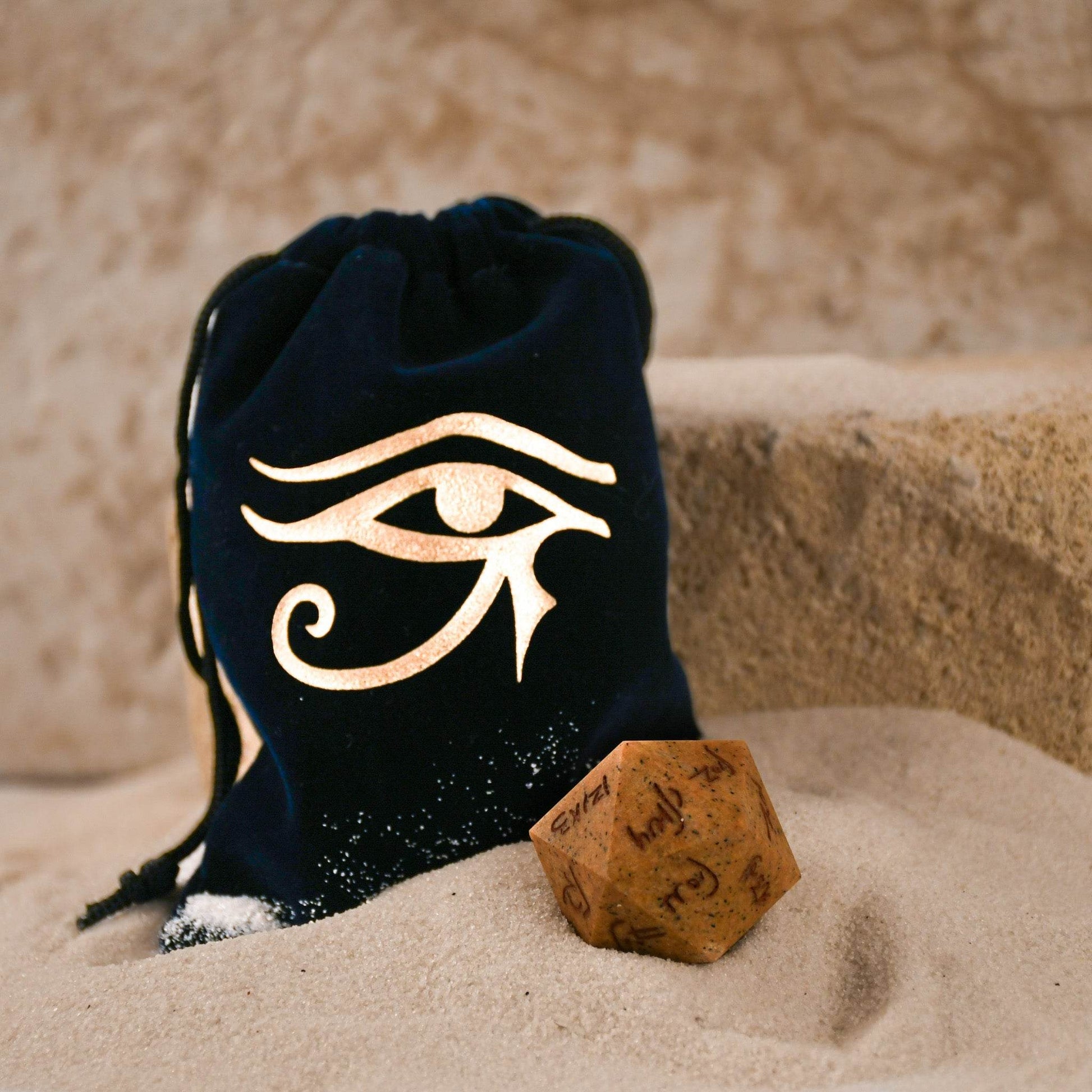 Demotic Limestone 30mm d20 - Dice Around the World Collection - 