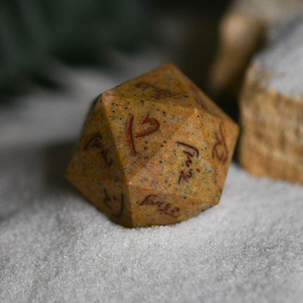 Demotic Limestone 30mm d20 - Dice Around the World Collection - 