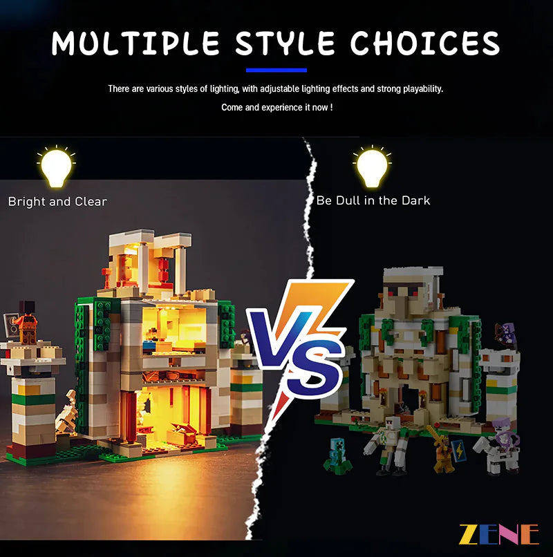The LEGO Iron Golem Fortress #21250 Light Kit