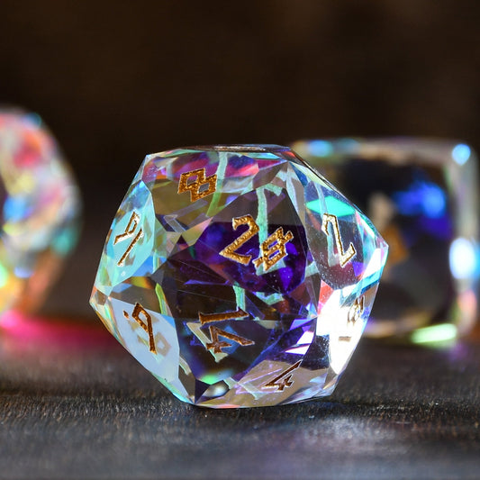 Diamond Prism Multifaceted Glass Dice Set 'PRE-ORDER | SPRING EVENT DEAL'