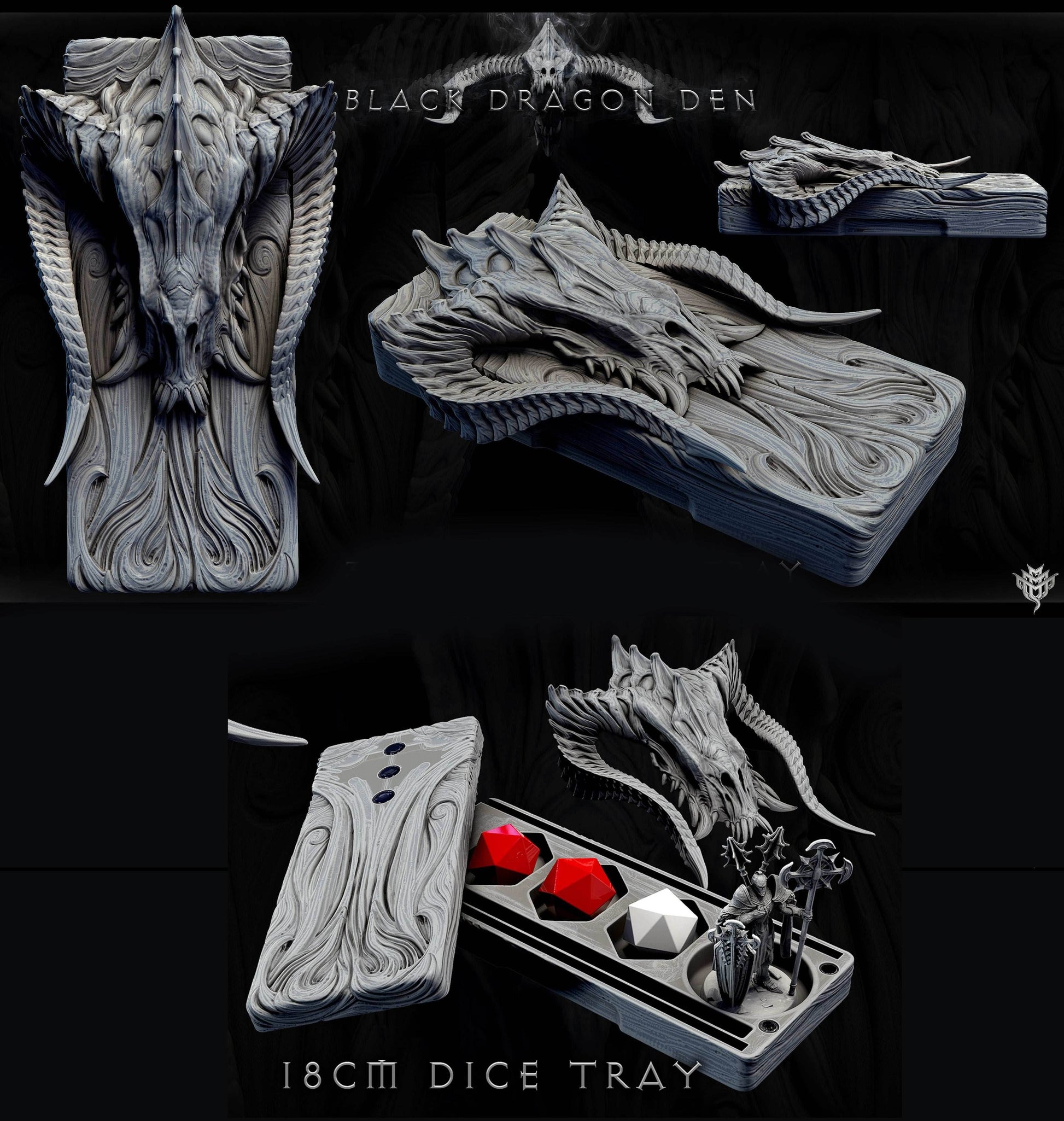 Black Dragon Dice Tray - Small