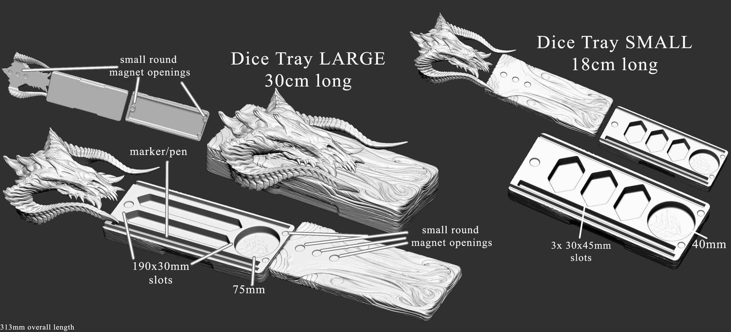 Black Dragon Dice Tray - Small