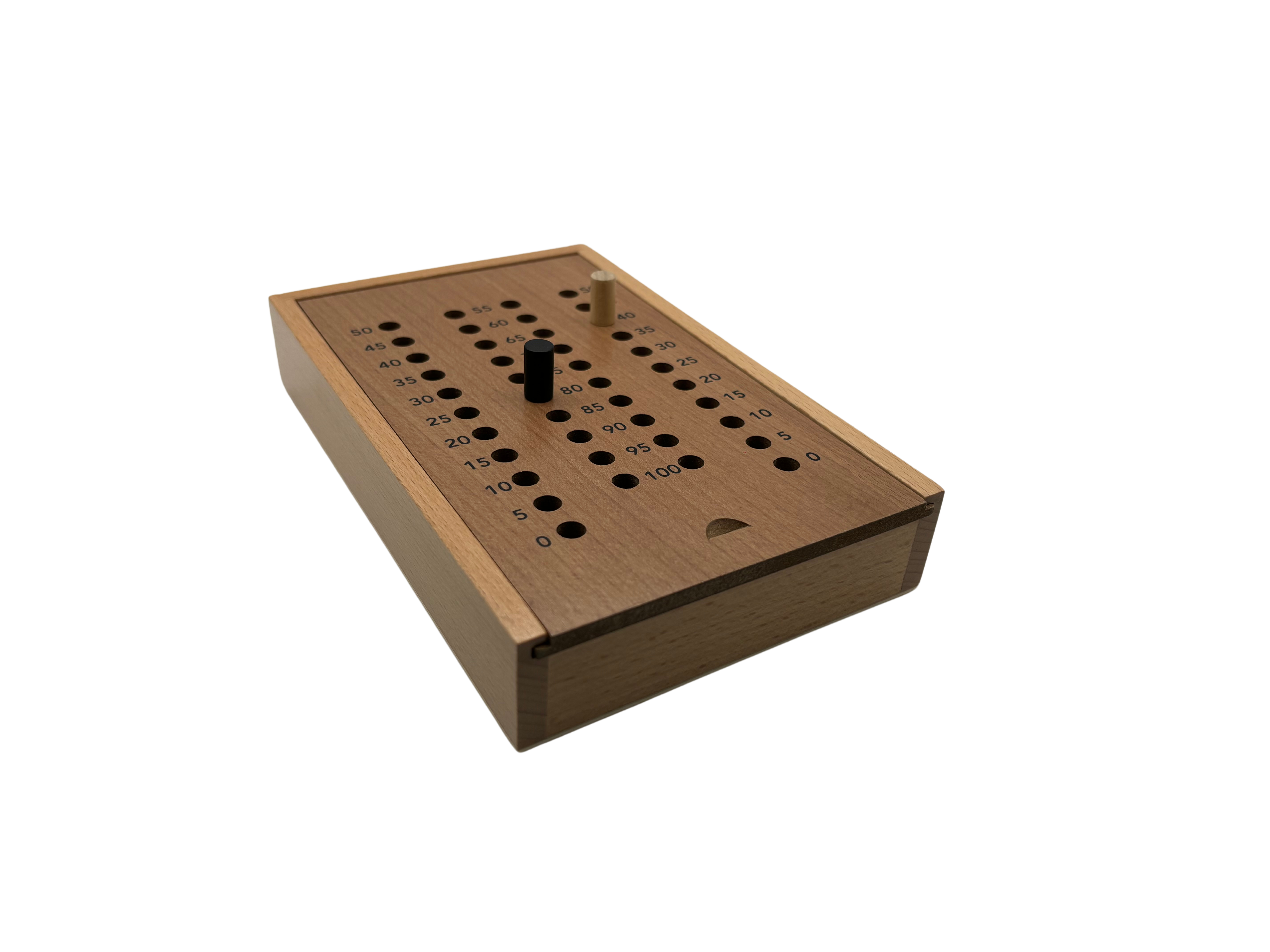ELITE Magnetic Clasp Storage Box With  4 Pegs; Scoring Track for Crokinole NO DISCS (2024 Version)