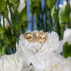Disney X RockLove DISNEY THE PRINCESS AND THE FROG Tiana Water Lily Stacker Rings - Yellow Gold Plated / Size 5