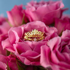 Disney X RockLove DISNEY ALADDIN Jasmine Lotus Stacker Rings - Yellow Gold Plated / Size 5