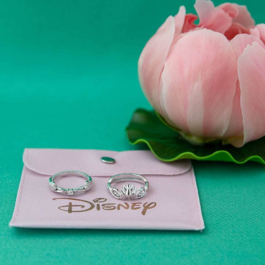 Disney X RockLove DISNEY ALADDIN Jasmine Lotus Stacker Rings - Yellow Gold Plated / Size 5