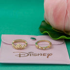 Disney X RockLove DISNEY ALADDIN Jasmine Lotus Stacker Rings - Yellow Gold Plated / Size 5