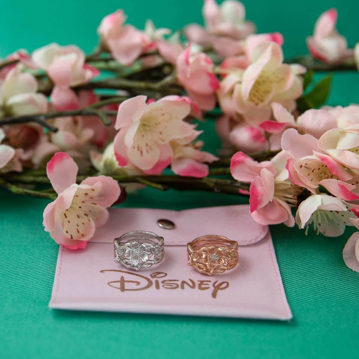 Disney X RockLove DISNEY MULAN Mulan Cherry Blossom Stacker Rings - Rose Gold Plated / Size 5