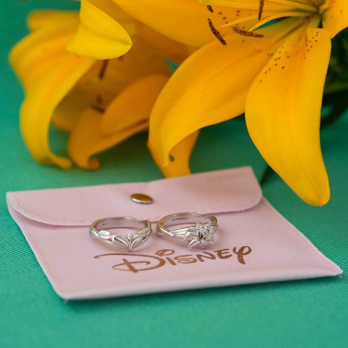 Disney X RockLove DISNEY TANGLED Rapunzel Sundrop Flower Stacker Rings - Yellow Gold Plated / Size 5