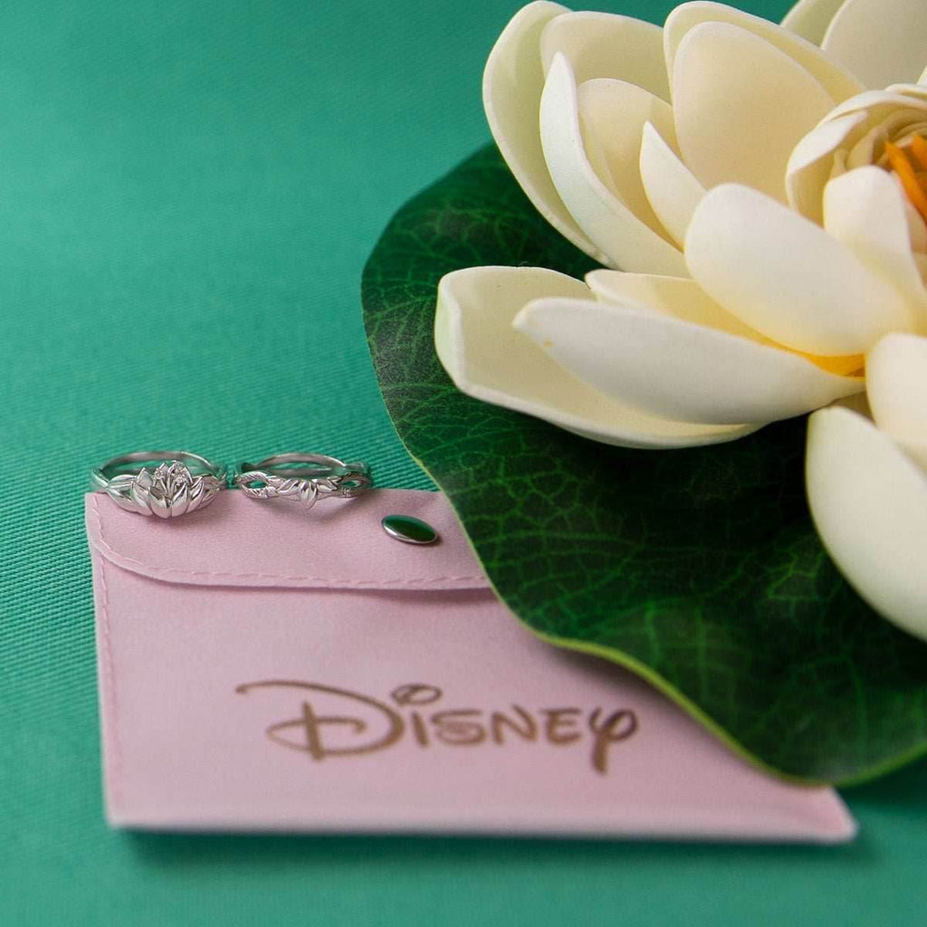 Disney X RockLove DISNEY THE PRINCESS AND THE FROG Tiana Water Lily Stacker Rings - Yellow Gold Plated / Size 5