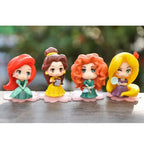 Disney 9 Pcs Set Figurines, Kawaii Rapunzel Snow White Jasmine Mulan Ariel 2 in