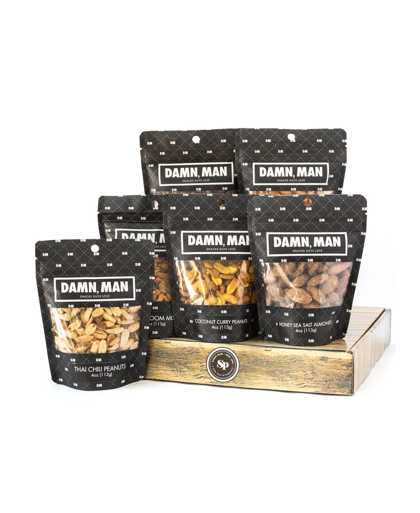 Manly Mixed Nuts Box – 6 Gourmet Nut Varieties | Handcrafted & Kettle-Cooked Snacks