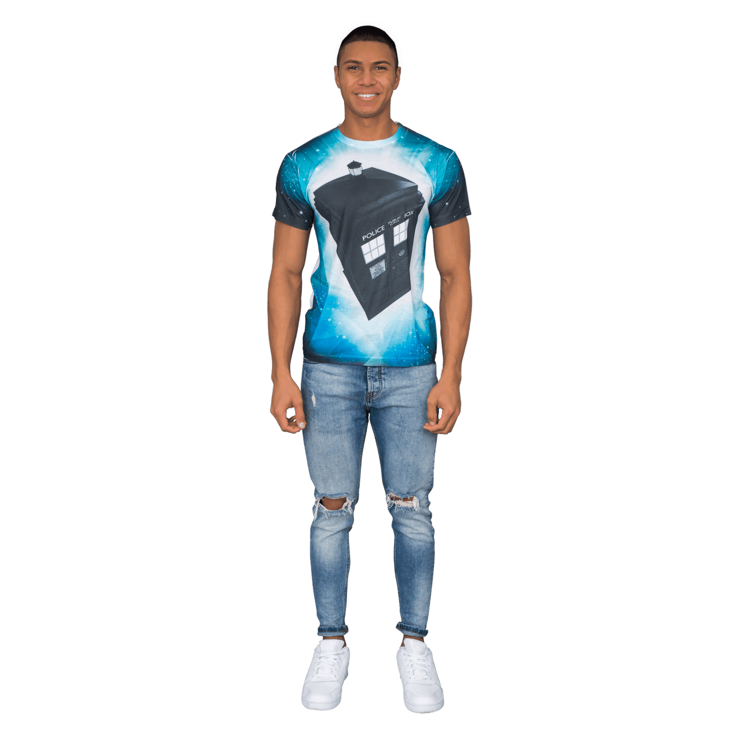 Doctor Who TARDIS Glowing Stars Sublimation T-Shirt - S