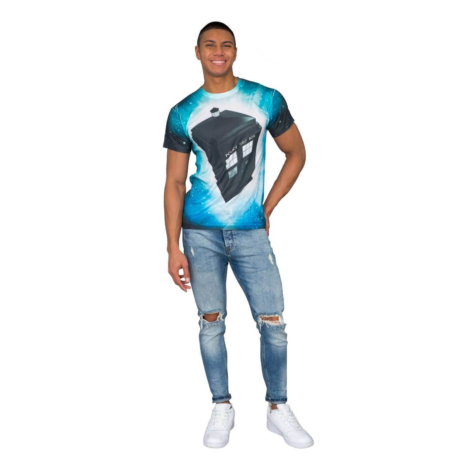 Doctor Who TARDIS Glowing Stars Sublimation T-Shirt - S