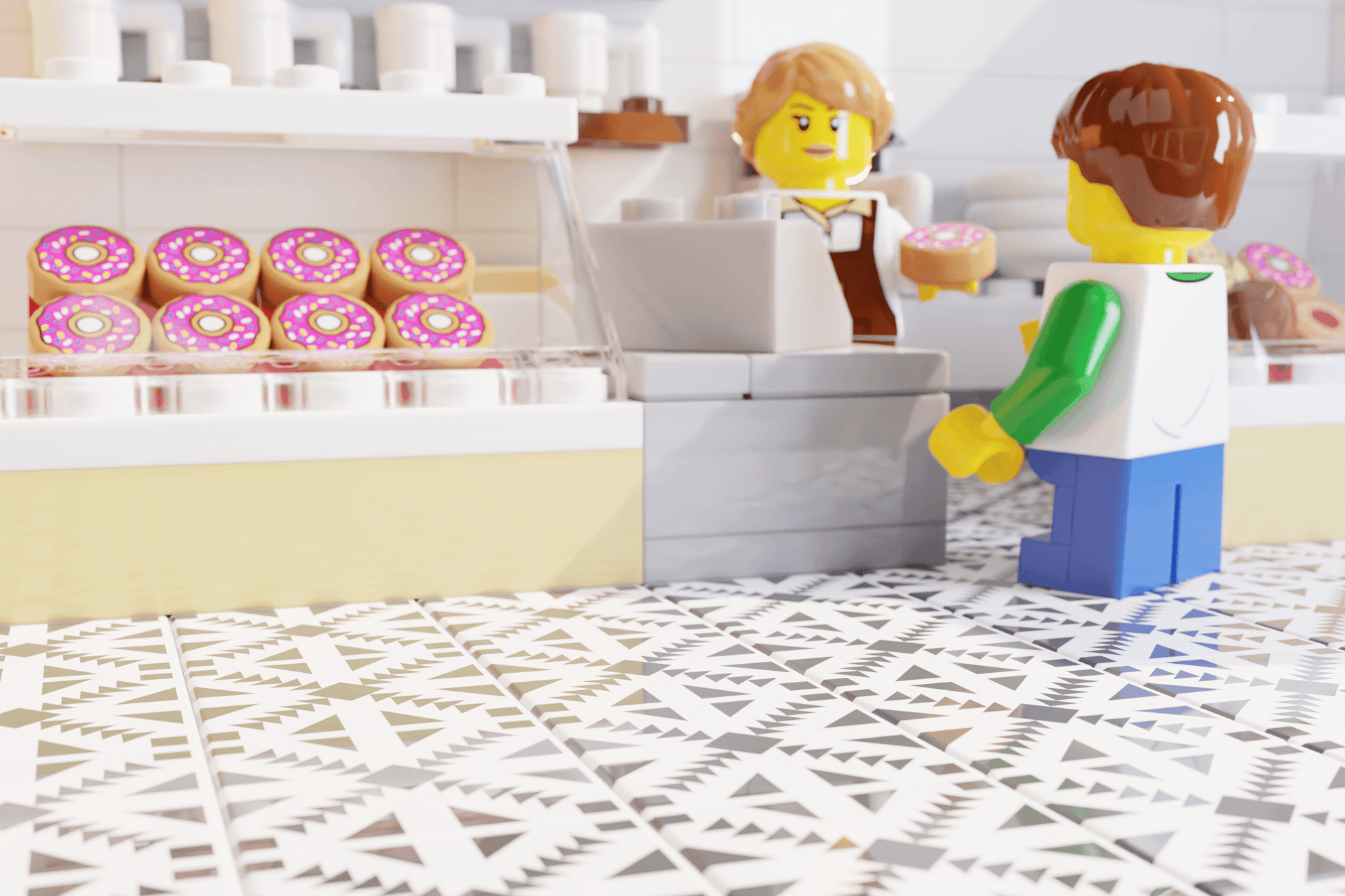 Parlor Doughnuts Tile Flooring (2x2 Tile) made using LEGO part - 