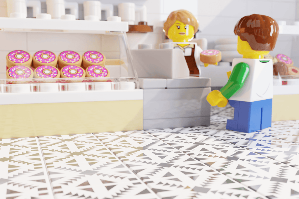 Parlor Doughnuts Tile Part Pack (20 Tiles) made with LEGO parts - 