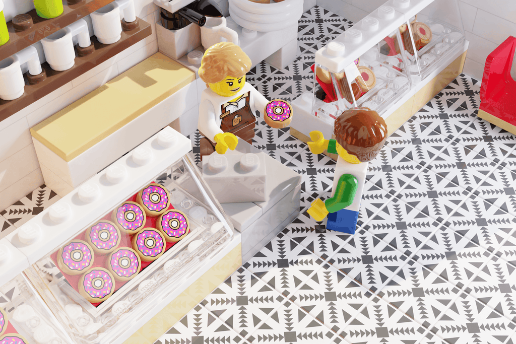 Parlor Doughnuts Tile Part Pack (20 Tiles) made with LEGO parts - 