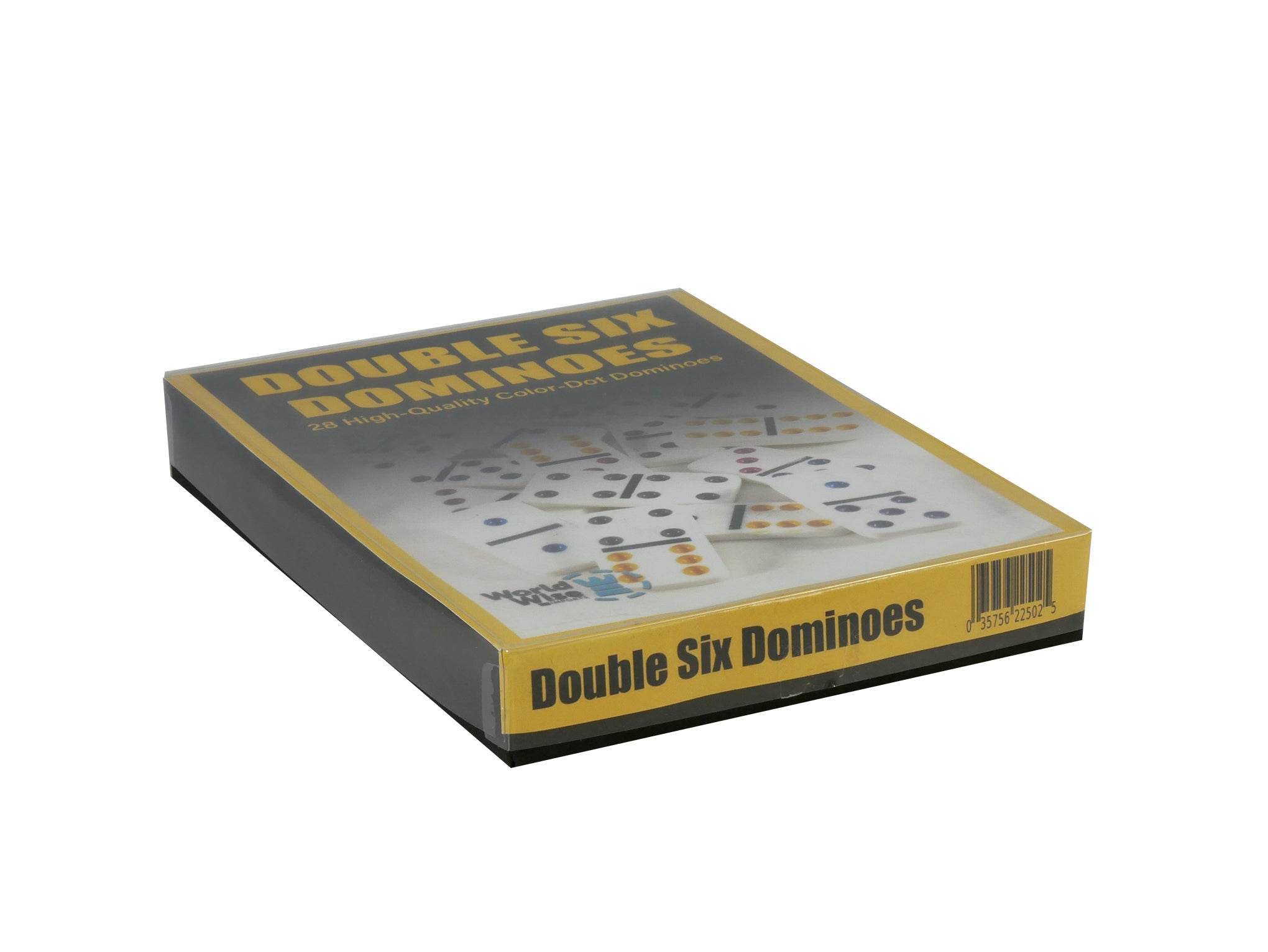 Dominoes - Double Six White Color Dot Dominoes in Color Box - 