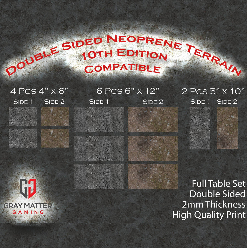 Double Sided Neoprene Terrain Table Set - 10th Edition Compatible - 