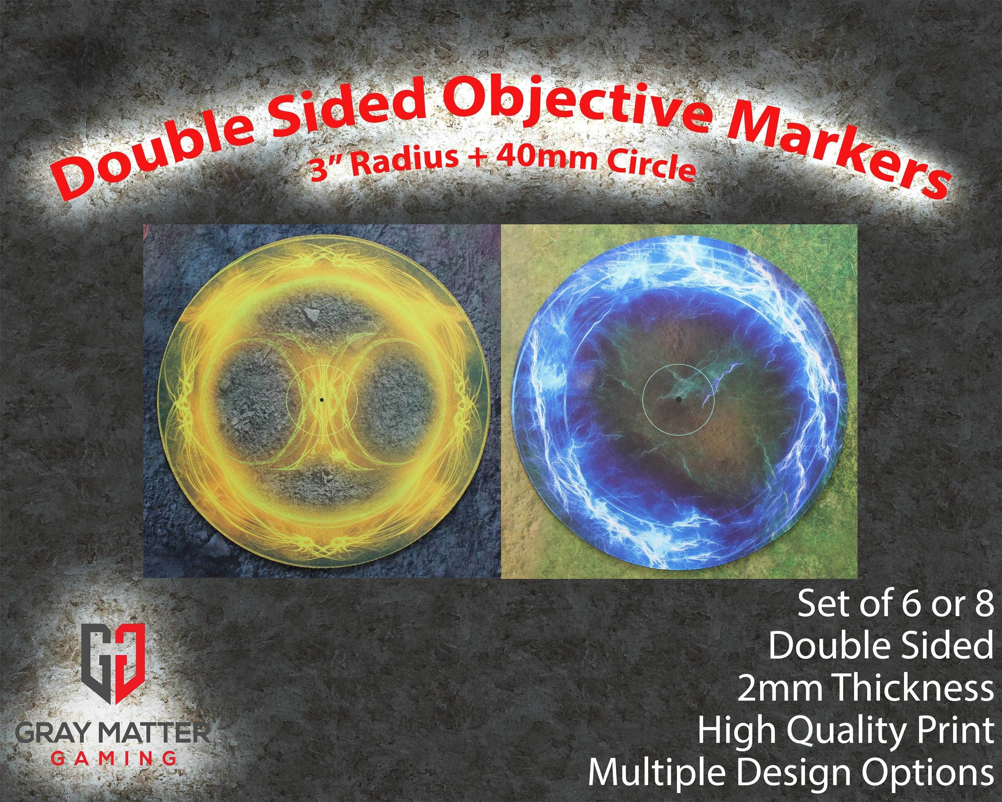 Warhammer 40k and AoS4 Neoprene Objective Markers - Light and Lightning - Set of 6