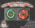 Warhammer 40k and AoS4 Neoprene Objective Markers - Green and Flaming Portal - Set of 6