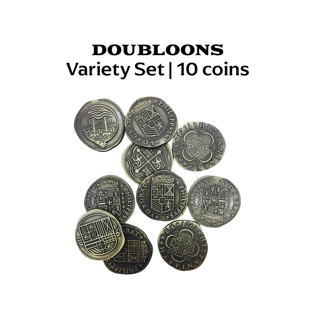 Adventure Coins – Pirate Doubloon Metal Coins Variety Pack Set of 10 Historical