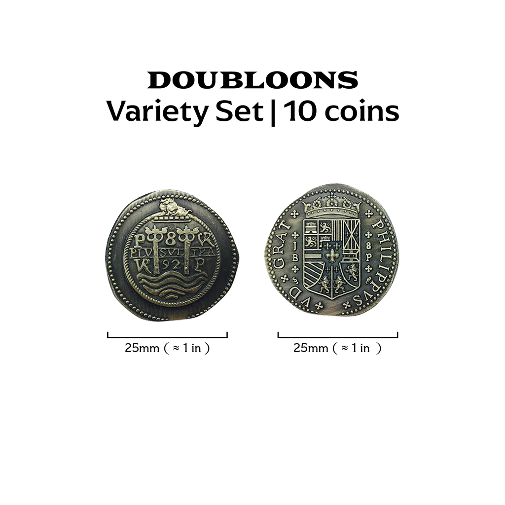 Adventure Coins – Pirate Doubloon Metal Coins Variety Pack Set of 10 Historical