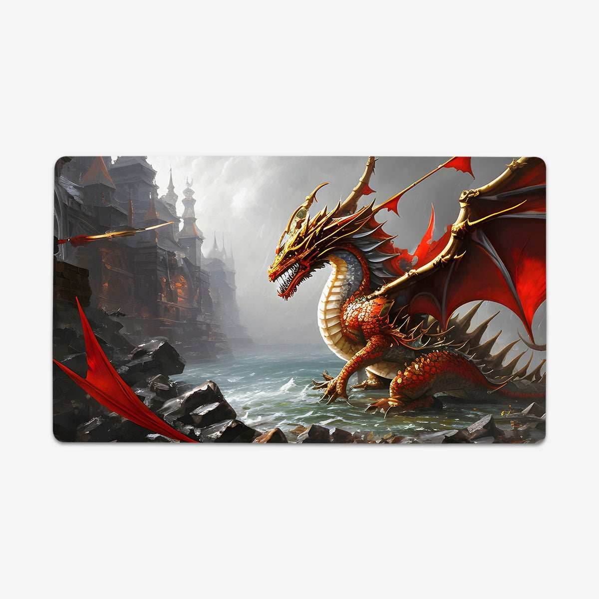 Fiery Red Dragon Playmat - Plain