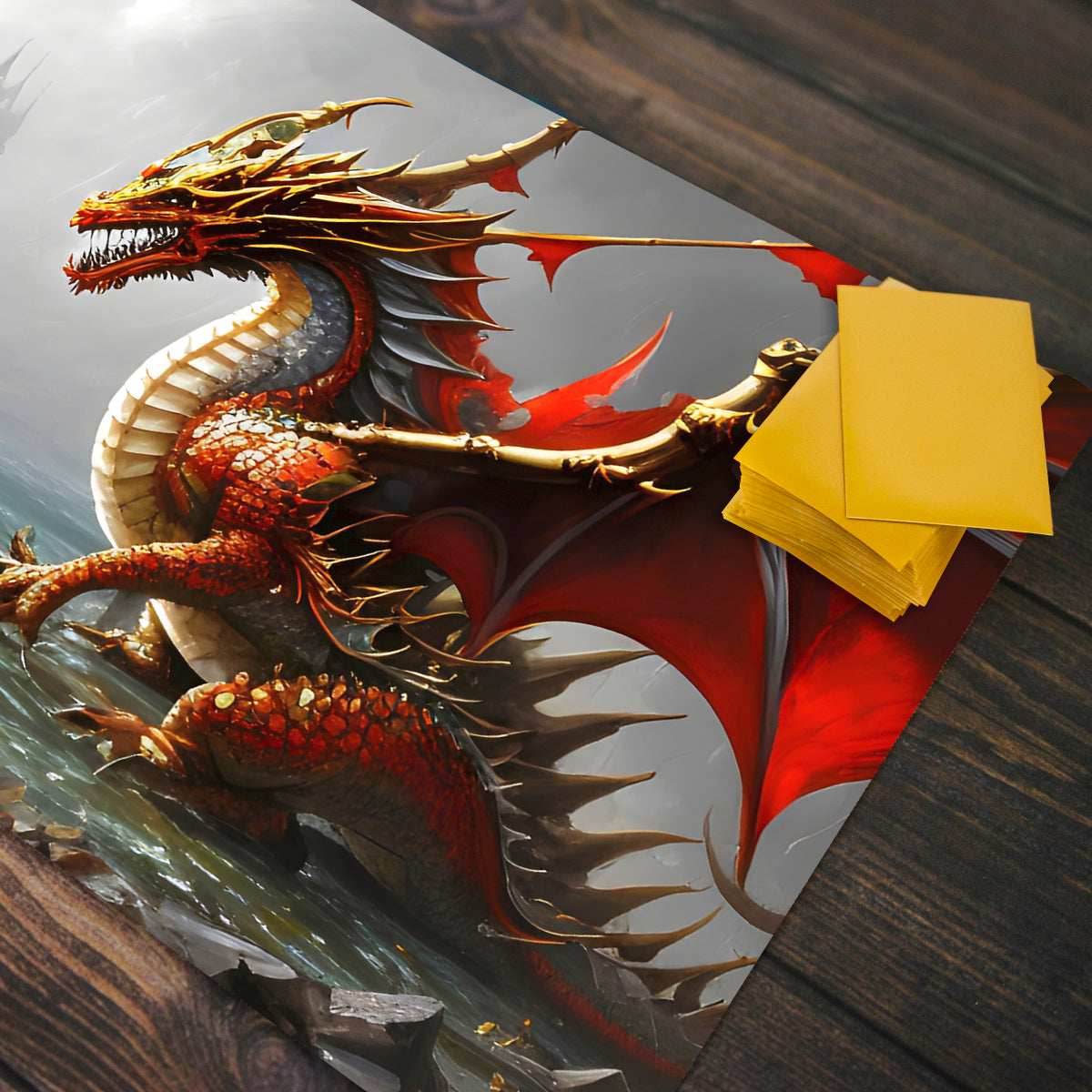 Fiery Red Dragon Playmat - Plain