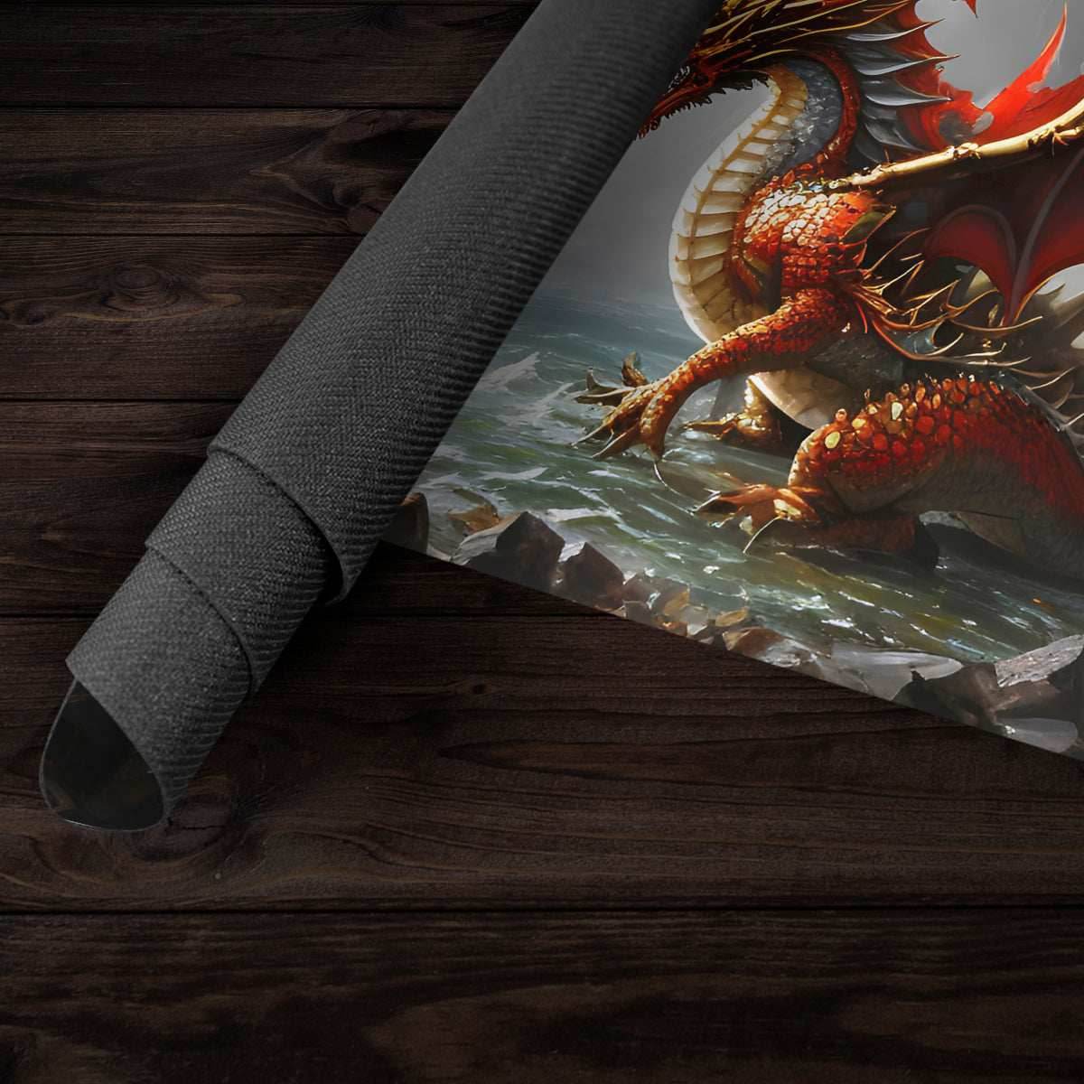 Fiery Red Dragon Playmat - Plain
