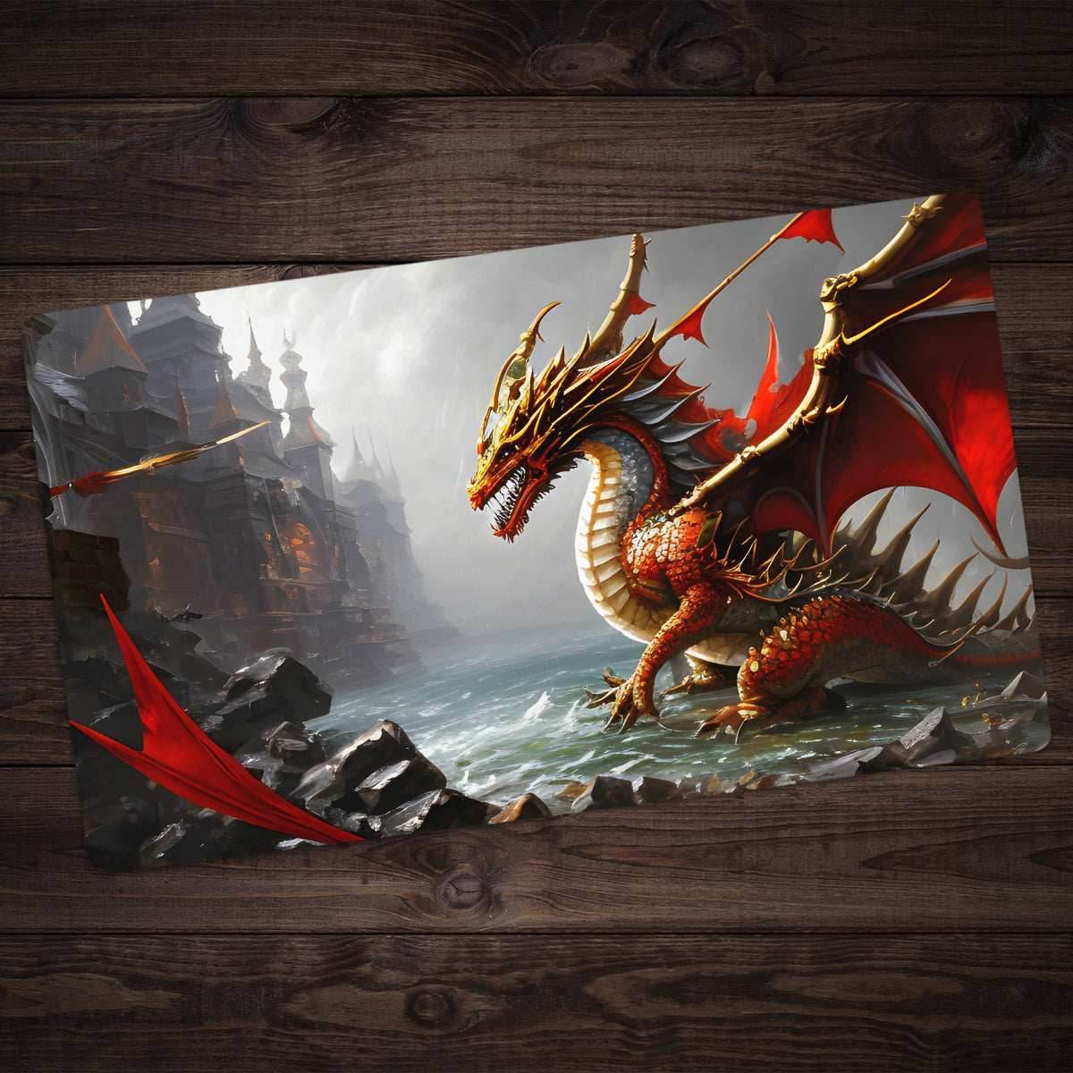 Fiery Red Dragon Playmat - Plain