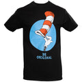 Dr Seuss Be Original Tip Hat Adult Short Sleeves Black T-Shirt - XS