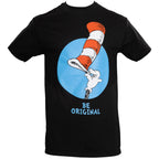Dr Seuss Be Original Tip Hat Adult Short Sleeves Black T-Shirt - XS