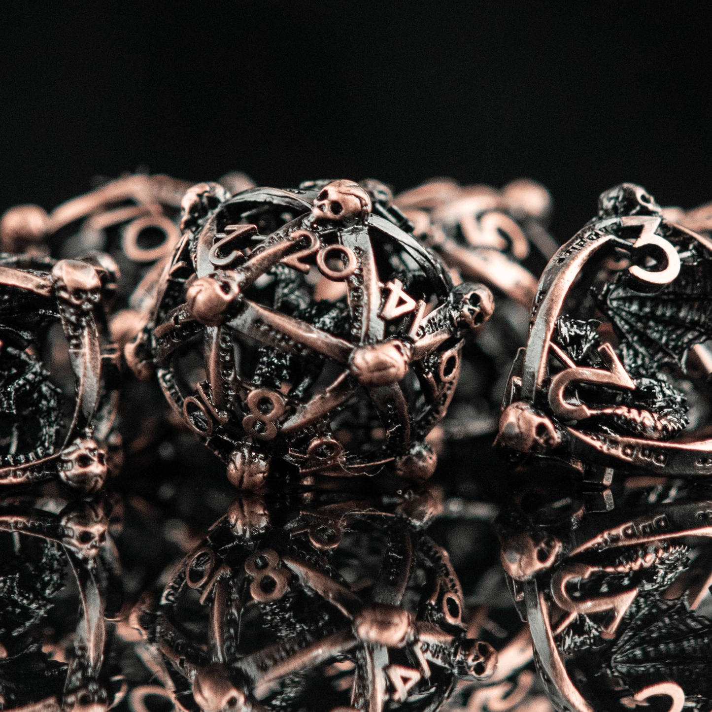 Draco Immortui Hollow Metal Dice Set - Bronze - 
