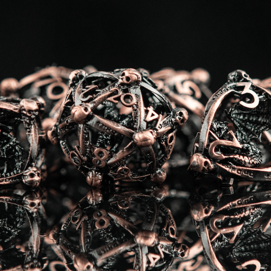 Draco Immortui Hollow Metal Dice Set - Bronze - 