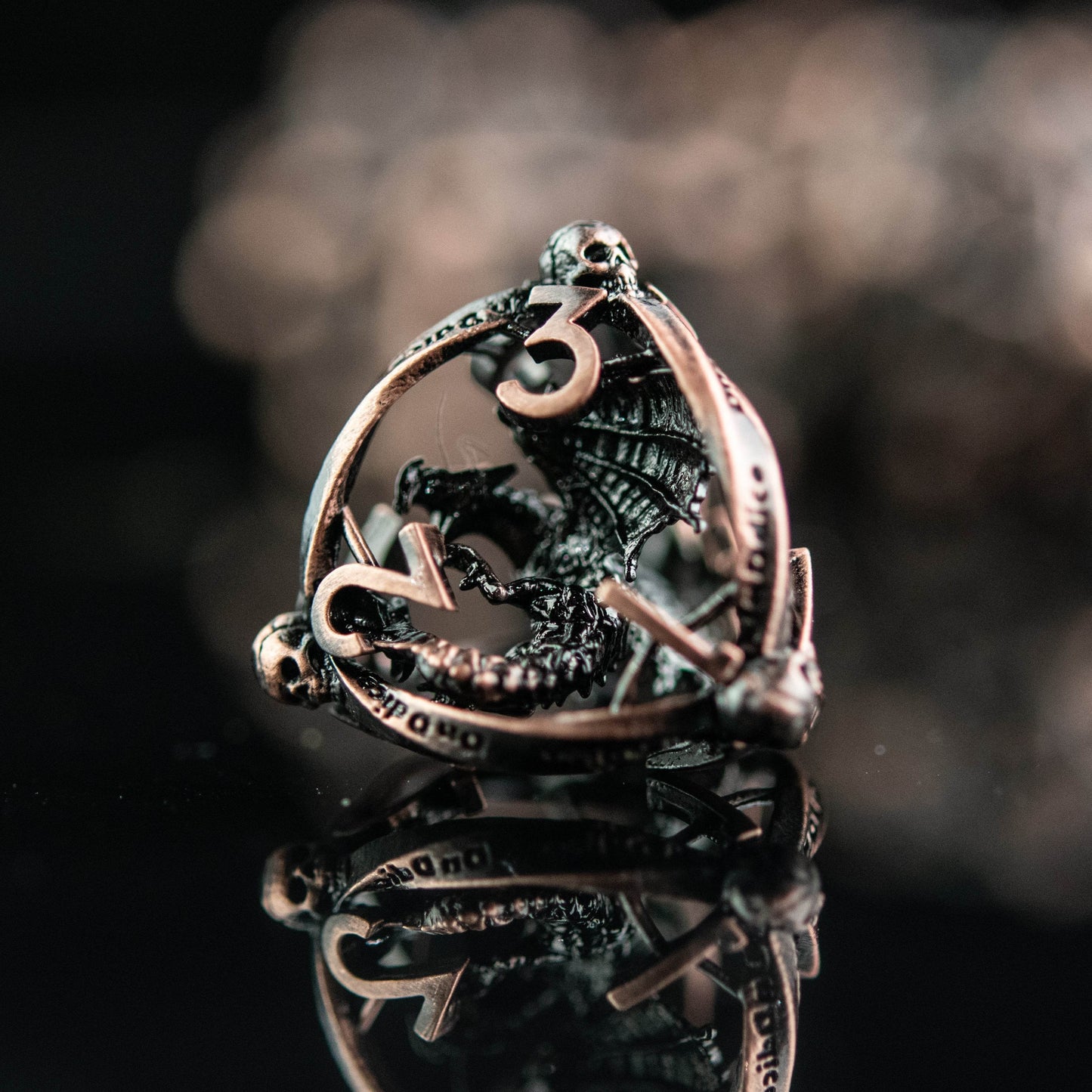 Draco Immortui Hollow Metal Dice Set - Bronze - 