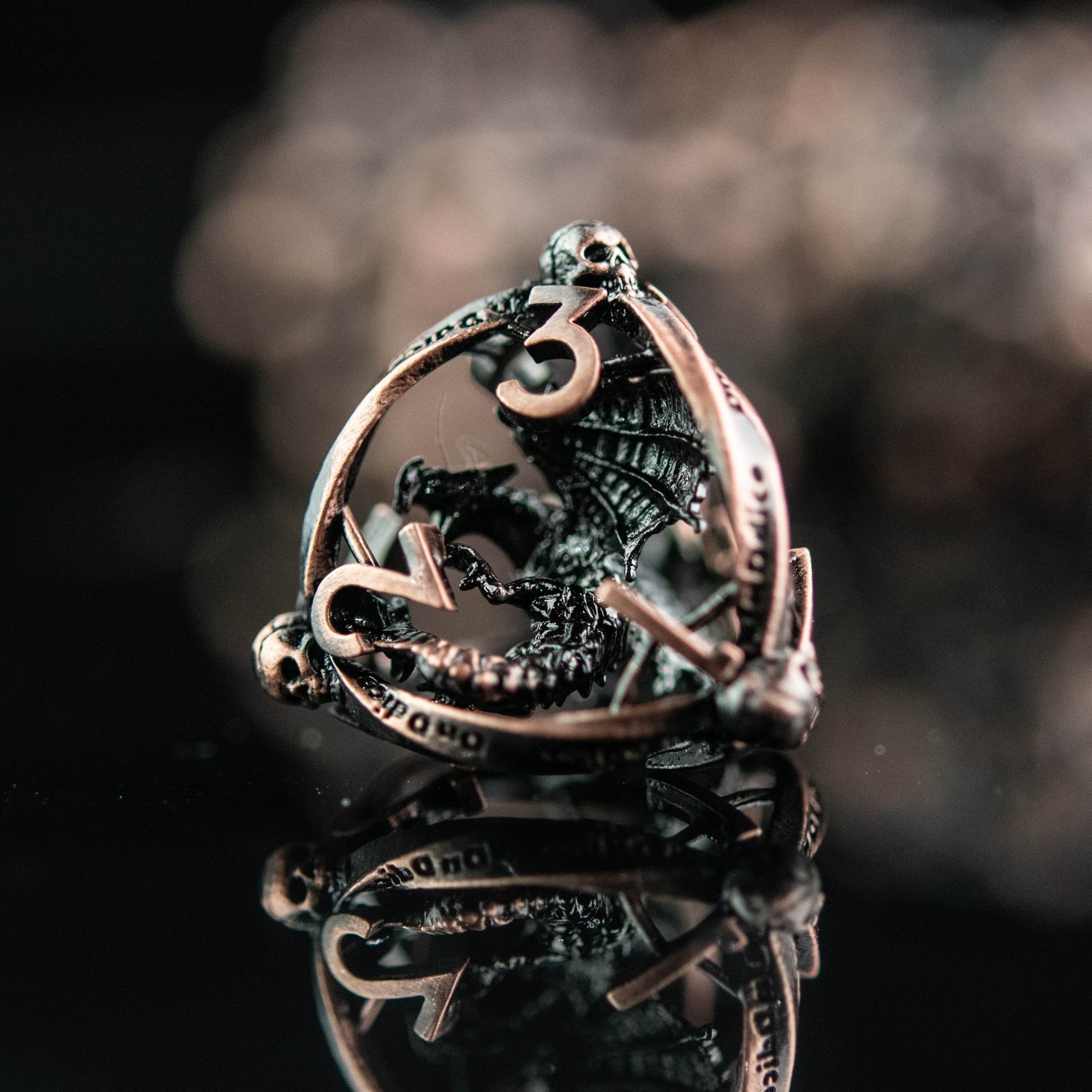 Draco Immortui Hollow Metal Dice Set - Bronze - 