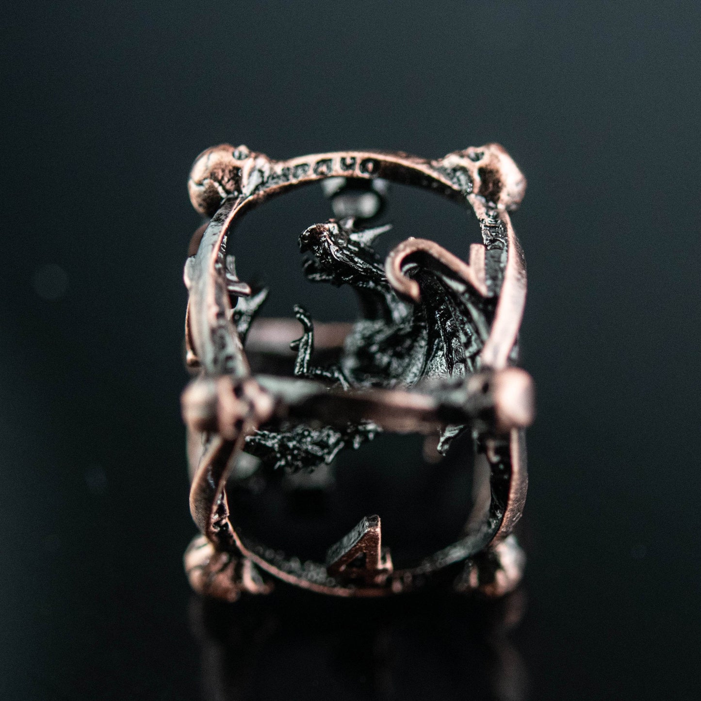 Draco Immortui Hollow Metal Dice Set - Bronze - 