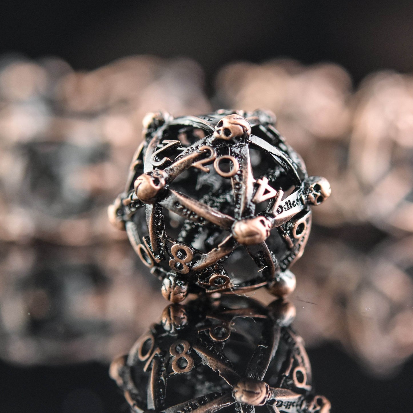 Draco Immortui Hollow Metal Dice Set - Bronze - 