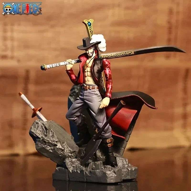 Dracule Mihawk Anime Figure, One Piece Figurines Shichibukai PVC Statue 15 CM