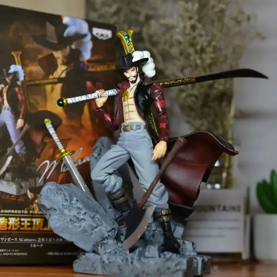 Dracule Mihawk Anime Figure, One Piece Figurines Shichibukai PVC Statue 15 CM