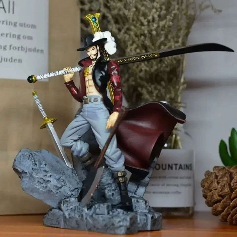 Dracule Mihawk Anime Figure, One Piece Figurines Shichibukai PVC Statue 15 CM