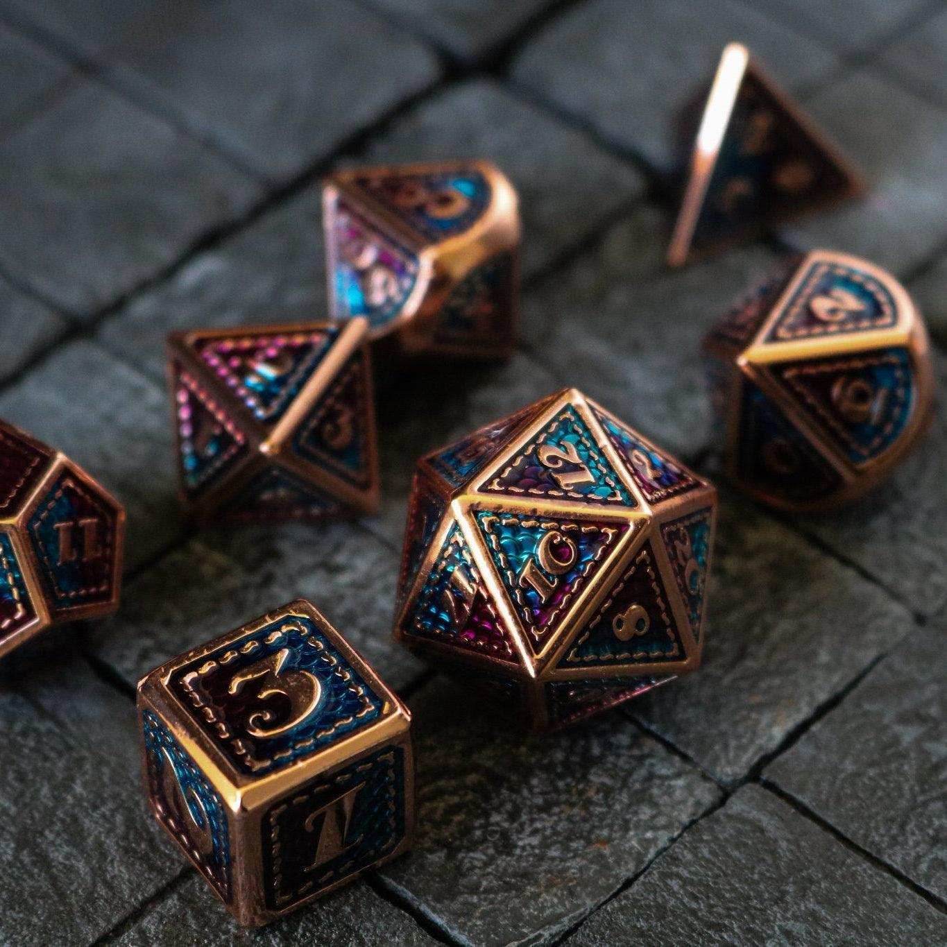Dragon Scale Metal DND Dice Set - Only 1 D20